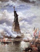 Moran, Edward Statue of liberty in United States USA oil painting artist